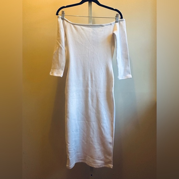 L’AGENCE Zolita Off-the-Shoulder Dress Sz S • White • All-Season Staple - NWT - Picture 5 of 9